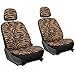 OxGord Zebra Car Seat Cover, Carpet Floor Mat, Steering Wheel Cover and Shoulder Pad Set - Universal Fit, Truck, SUV, or Van - Lion Orange