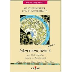 Geschenkpapier Sternzeichen 2 Sch�tze-Skorpion-Waage-Jungfrau-L�we-Krebs