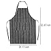 Sshining Professional White/Black Pinstripe Chef Bib Apron With Two Pockets, Adjustable Neck& Waist Ties Kitchen Cooking Apron for Womens/Mens (32.67 inches by 26.77 inches)