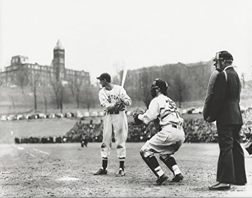 Baseball Boston Red Sox Ted Williams at Fitton Field, Holy Cross College in Worcester MA April 14, 1939 - 11"x14" Photo, Mounted in 16"x20" Double Matt and Framed with Plexi Glass