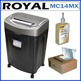 Royal MC14MX 14-Sheet MicroCut Shredder with 10-Gallon Shredder Bag 100-Pack and Shredder Lubricant Oil