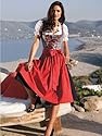 Dirndlkleid rot/schwarz/weiß