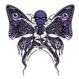 Gemini Twins Purple Butterfly Sticker by Miller ~ Tribal Black Purple Art Deco Butterfly 'Butterfly Twins'