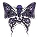 Gemini Twins Purple Butterfly Sticker by Miller ~ Tribal Black Purple Art Deco Butterfly 'Butterfly Twins' Image