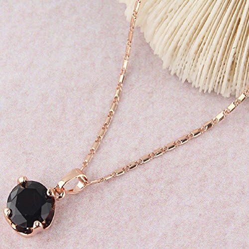 Fashion Women's 14k Rose Gold Sapphire Necklace Earrings Ring Jewelry Set