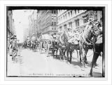 Newswire Photo (L): 1st Battery, in carts and on horse-back, starting for war game, New York