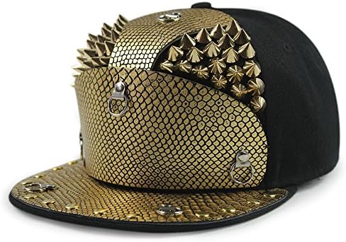 Kimmy Men's Adjustable Spike Rivet Punk Snapback Hats 055