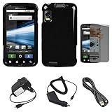 Black Durable Two Piece Protective Rubberized Crystal Hard Case Cover for A ....