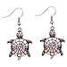 Yazilind Antique Tibetan Silver Tortoise Ear Wire Hook Dangle Earrings