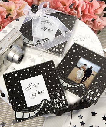 Hollywood Movie Themed Glass Coaster Wedding Favors, 24