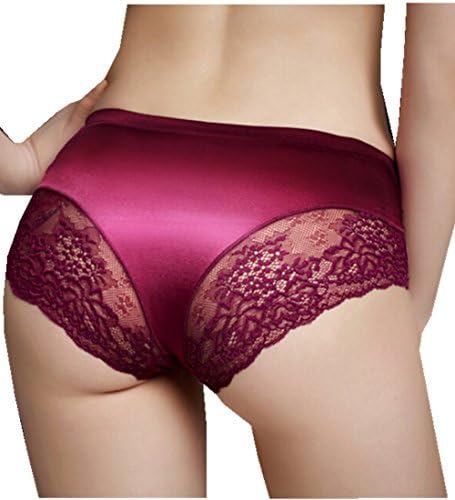 Women Lace Seamless Panty Knickers Underwear Boxer briefs Panties Red L