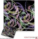 Sony PS3 Slim Skin - Neon Swoosh on Black