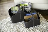 Magazine Bags- Set of 2 in Brown Faux Leather
