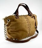 Michael Kors Uptown Astor Large Chain Satchel Suede Walnut
