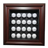 Cabinet Style 20 Golf Ball Display, Mahogany - Acrylic Baseball Display Cases