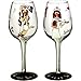 Bottom's Up 15-Ounce TLC 2 Handpainted Wine Glass