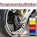 Sport & Fitness : Felgenrandaufkleber Honda Normale Farben