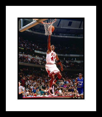 Michael Jordan Chicago Bulls NBA Framed 8x10 Photograph Dunking White Jersey #45