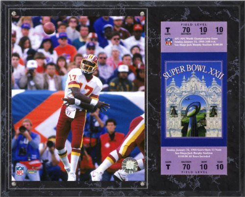 Doug Williams Sublimated 12x15 Plaque | Details: Washington Redskins, Super Bowl XXII, with Replica ticket
