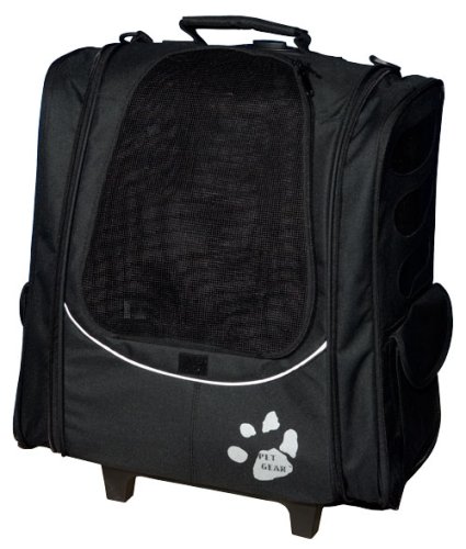 Pet Gear I-GO2 Escort Roller Backpack for cats and dogs up to 15-pounds - Black