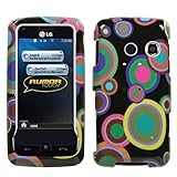 Groove Bubble/Black Phone Protector Cover for LG LN510 (Rumor Touch)