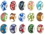 100pc Lot Silver Lampwork Murano Glass European Mix Beads - Compatible with Pandora, Chamilia, Troll, Biagi