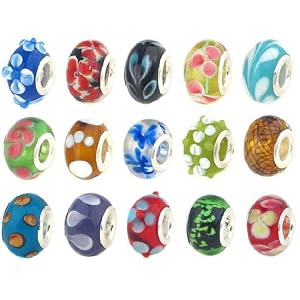 100pc-Lot-Silver-Lampwork-Murano-Glass-European-Mix-Beads-Compatible-with-Pandora-Chamilia-Troll-Biagi
