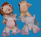 Russ Berrie 4 NOAH'S FRIENDS - LULLABY PALS Elephant Zebra Lion Giraffe
