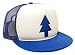 Dipper Flat Printed Hat Blue Pine Tree Movie Cap Adult One-Size Royal/White