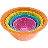 Zak Designs Confetti Mixing Bowls, Assorted Brights Orange, Set of 4