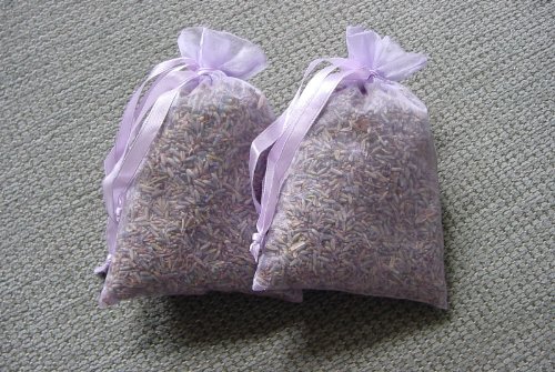 Lavender Sachets - 2 Large Lavender-colored 4 x 6 Bags