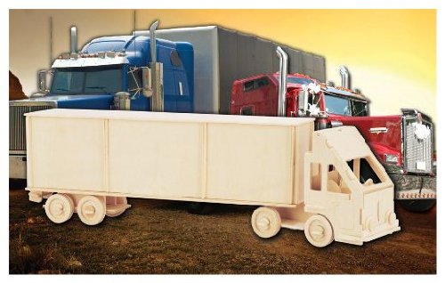 Puzzled Inc 3D Natural Wood Puzzle - Semi Truck Puzzled Inc 3D Natural Wood Puzzle - Semi Truck