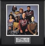 Star Trek: The Next Generation Framed Autographed Cast Photograph with 7 Signatures and Descriptive Plate - L.E. of 250