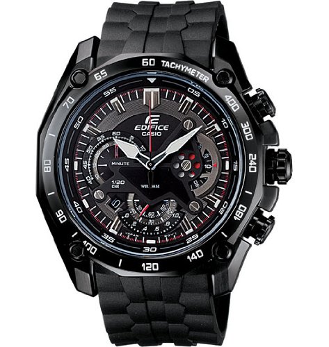 Casio Edifice Black Label 1/20th Second Chronograph - Black Resin Band Casio Edifice Black Label 1/20th Second Chronograph - Black Resin Band