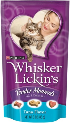 Whisker Lickins Tender Moments Tuna Flavor Cat Treats, 3-Ounce Pouches (Pack of 20)