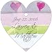 Baby Keepsake: Hearts and Broad Stripe Design Heart Shaped Personalized Thank You Tag (Set of 60)