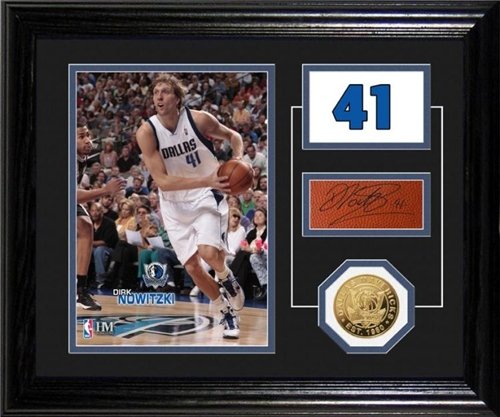 Dirk Nowitzki Framed Photo Facsimile Signature Mint