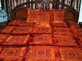 Velvet Mirror Embroidery Sari Tapestry Bedspread Coverlet Throw