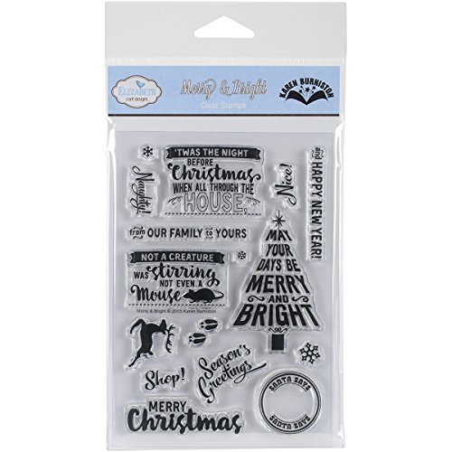 Elizabeth Craft Designs ECS003 Cling Stamps 2.25 x 1.25 in. - Merry & Bright