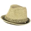 New Braid Crochet Fedora Trilby Packable Hat Brown Large - Extra Large