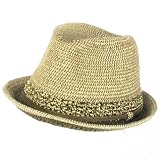 New Braid Crochet Fedora Trilby Packable Hat Brown Medium