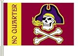East Carolina Pirates 11x18 No Quarter Double Sided Car Flag w/Wall Brackett - Set of 2