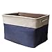 StarVast Storage Bin Cotton & Jute Portable Foldable Organizer Boxes, Big Canvas Storage Basket Bag for Baby & Kids Toys, Clothes, Cars and Books without Cover