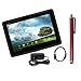 Premium Skque Black Silicone Skin Case + Skque Micro HDMI to HDMI Cable 6 Feet + Skque Wall Charger + Red Aluminum Capacitive Stylus Pen for Asus Transformer Prime TF201