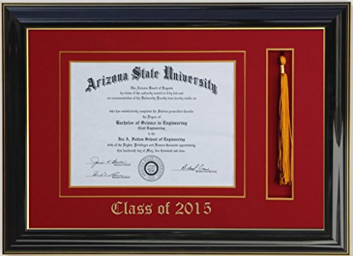 Diploma Tassel frame 14x11 Black/Red 2015 (Customizable)