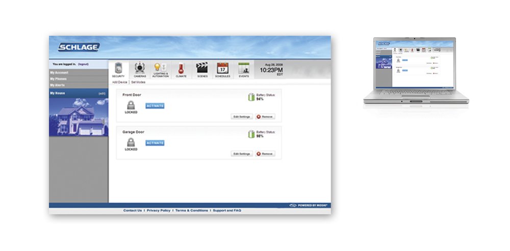 Schlage LiNK Wireless Keypad Deadbolt Starter Kit System, Bright ...