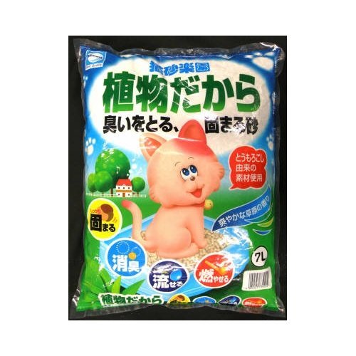 アースバイオケミカル 猫砂楽園 植物だから 7L × 6袋 【まとめ買い ケース販売】