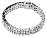 18k White Gold 4-Prong Triple Row Diamond Tennis Bracelet (10.75 cttw, E-F Color, VS1-VS2 Clarity), 7
