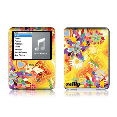 Wall Flower Design Protective Decal Skin Sticker for Apple iPod nano 3G (3rd Generation) 4GB/ 8GB Player