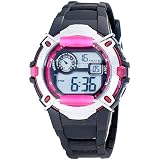 Armitron Women’s 457008PNK Silver-Tone and Pink Chronograph Digital Sport Watch